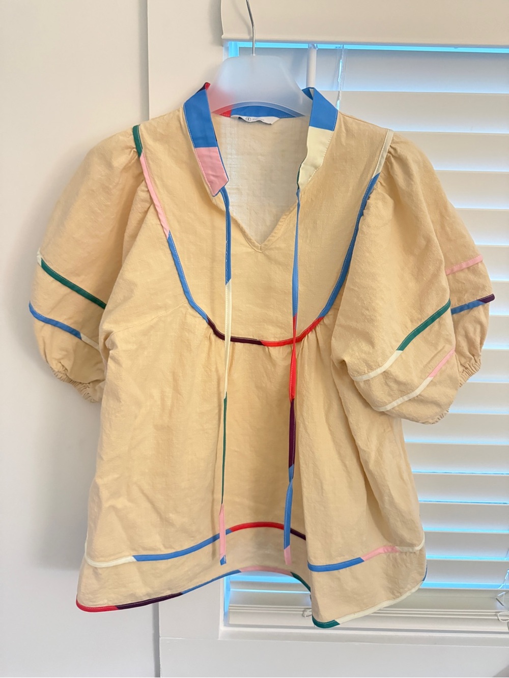 Cicy Bell Puff Sleeve Babydoll Blouse Small